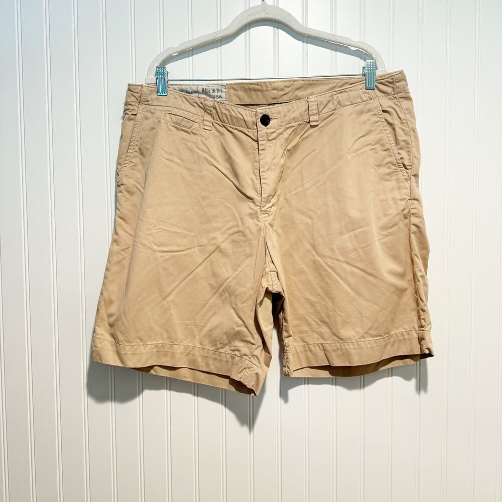 Billy Reid Boman Shorts Garment Dyed Chino Shorts Khaki Mens 38 - Picture 2 of 5